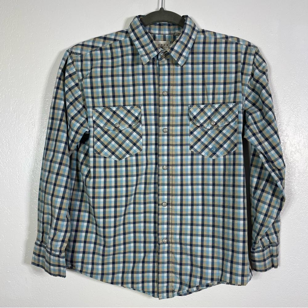 Roper, Plaid Long Sleeve Snap Shirt. Size L(12/14). In excellent condition!
